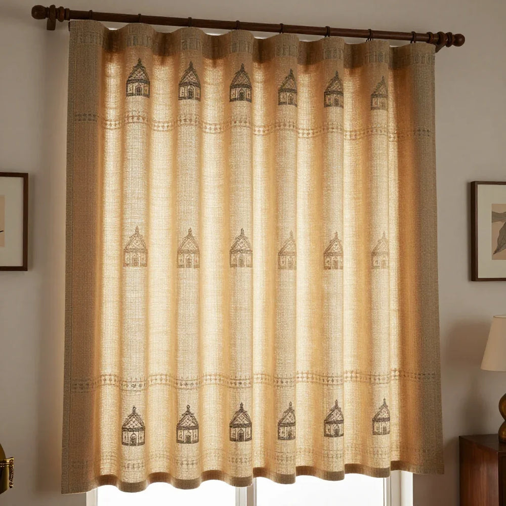 Doorway Curtain by ALPORA, a handwoven wool doorway curtain-room divider, translating the tibetan dwelling entrance textile tradition