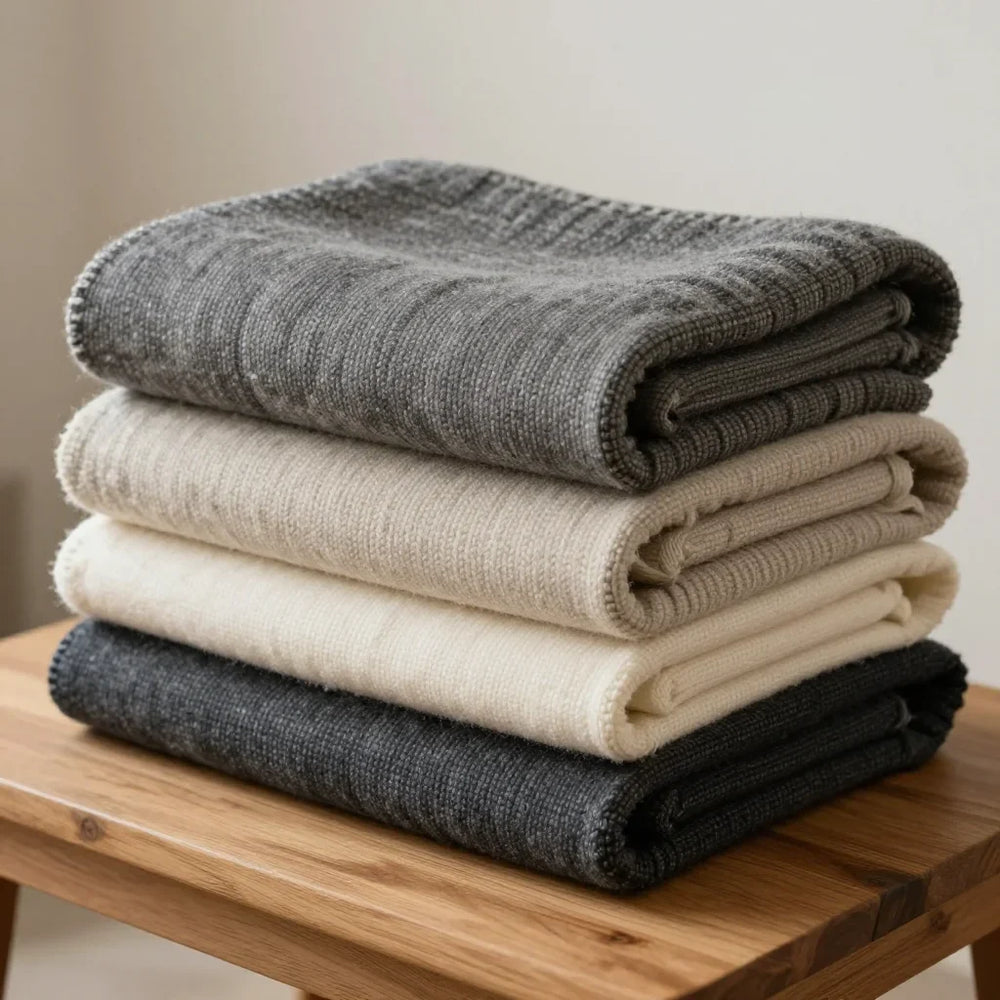 Layer Bed System by ALPORA, a three-piece layered blanket set translating the highland bedding wisdom of graduated warmth layers