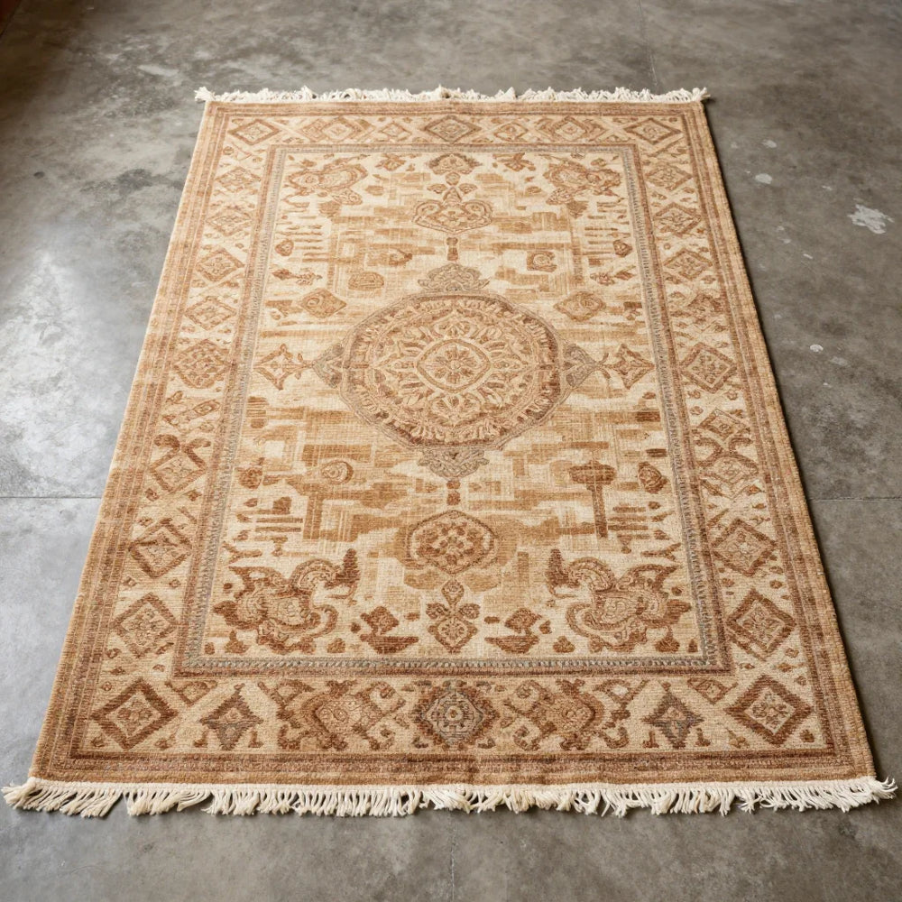 Tibetan Dragon Rug by ALPORA, a hand-knotted tibetan rug with natural vegetable-dyed wool, featuring dragon-inspired geometric patterns from the tibetan textile tradition